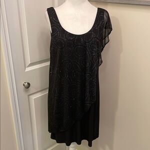 Night Way Collections Black Sleeveless Lace Dress Midi